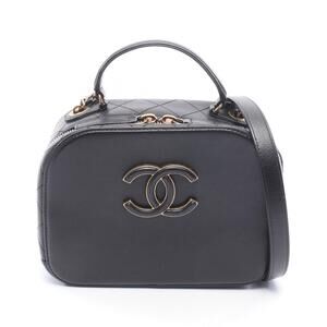 Chanel Coco Mark Shoulder Bag Leather Black